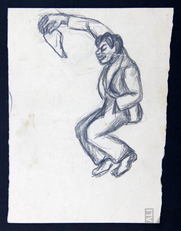 Hombre bailando, estudio para 'Marinera con cajón'