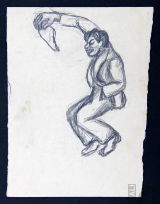 Hombre bailando, estudio para 'Marinera con cajón'